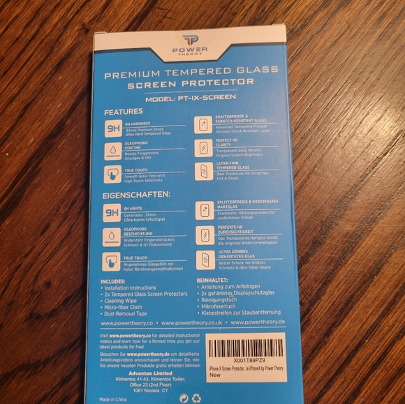 Power Theory Screen protector IPhone X/XS - tempered glass - Picture 2 of 3